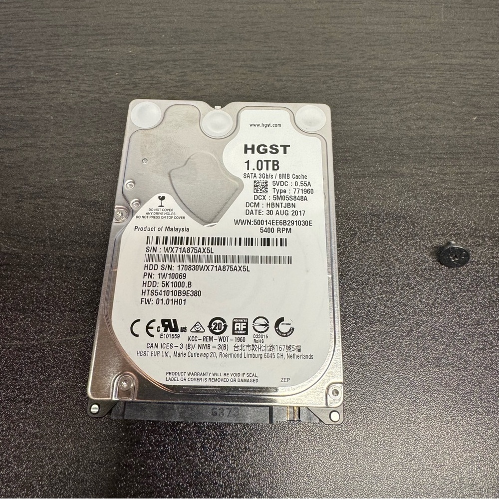 Playstation 4 Pro 1TB Internal Hard Drive HGST HDD W/ Cradle & Screw PS4